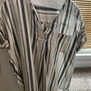 Grey and white old navy top